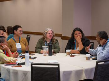 Group discussing at round table