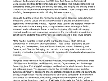 ACPA/NASPA Professional Competencies Draft Document Cover image