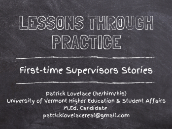 Lessons through Practice - First-time Supervisors Stories