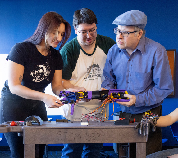 Students in a robotics lab