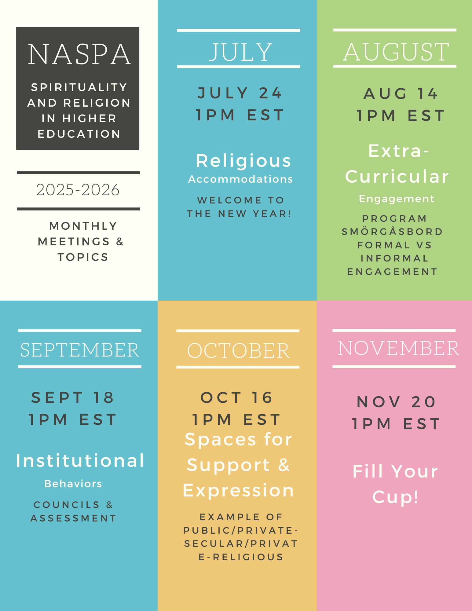 NASPA_Spirituality_and_Religion_in_Higher_Education_2025-2026_Monthly_Meetings_&_Topics