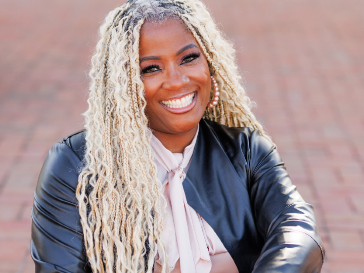 Tanya Johnson Headshot, leather jacket